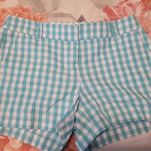 J. Crew Light Blue & White plaid shorts